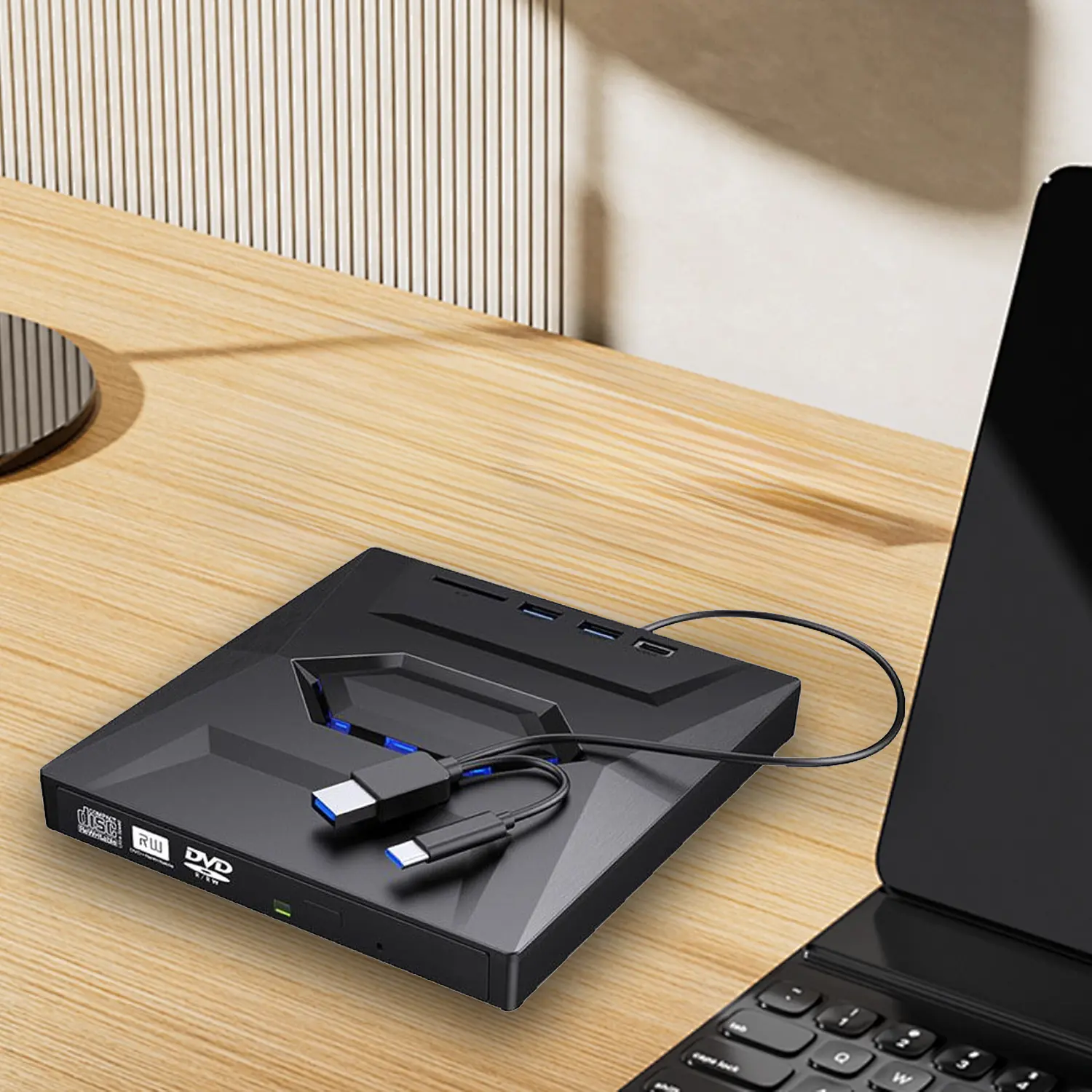 Simplify Your Setup with the All-in-One USB 3.0 External CD/DVD Drive & Hub